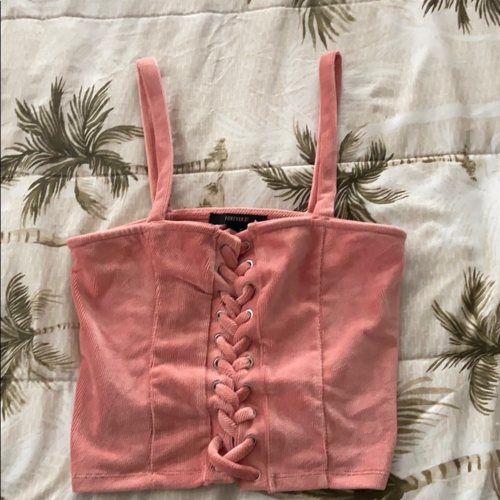 pink crop top-Forever 21